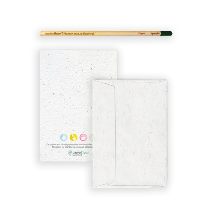Set de correspondance carte imprimée | Papierfleur, le papier qui fleurit