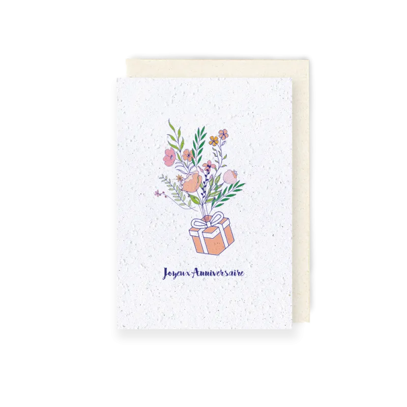 Carte à planter - Anniversaire en fleurs | Papierfleur.fr, le papier qui fleurit