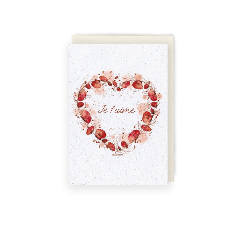 Carte à planter - Coquelicots d'amour | Papierfleur.fr, le papier qui fleurit