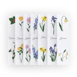 12 Marque-pages à planter - Fleurs de naissance | Papierfleur.fr, le papier qui fleurit