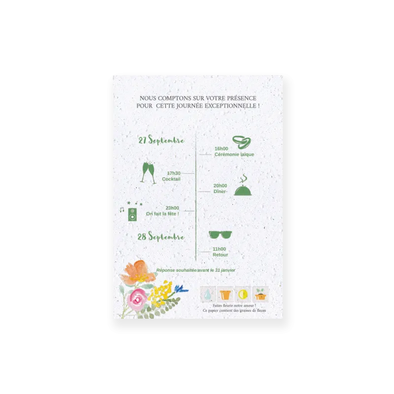 Faire-part "Un air printanier" | Papierfleur, le papier qui fleurit