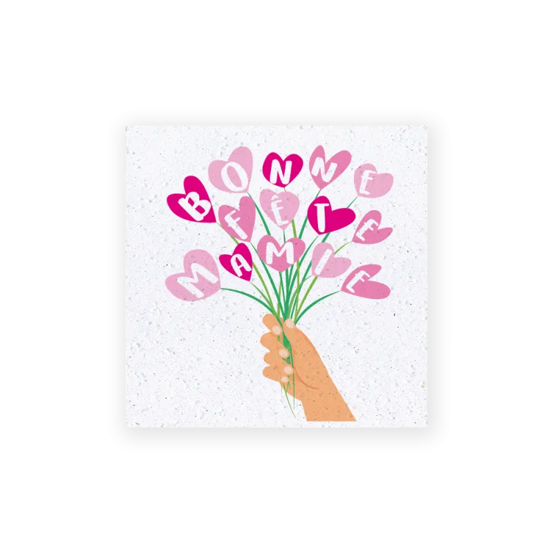 Carte à planter - Bonne fête mamie | Papierfleur.fr, le papier qui fleurit
