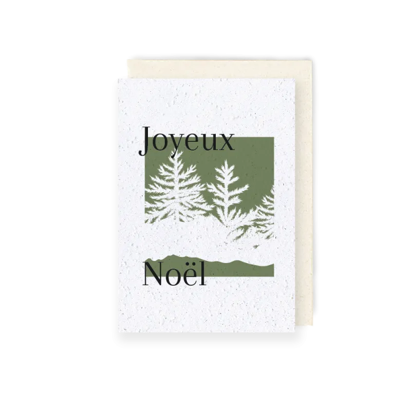Carte à planter Joyeux Noël | Papier Fleur cartes ensemencées