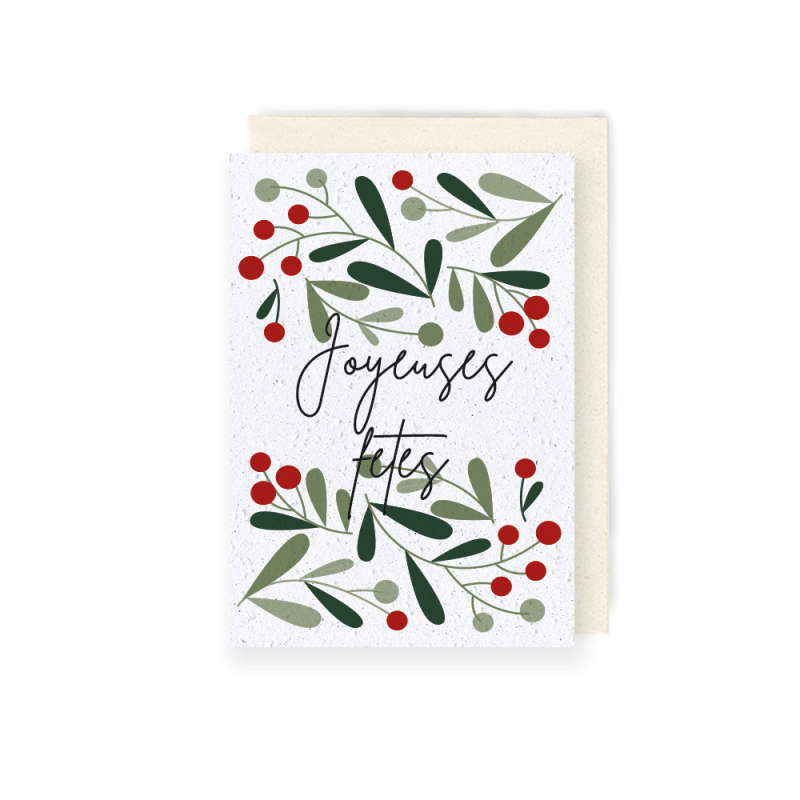 Carte à planter joyeuses fêtes | Papier Fleur cartes ensemencées