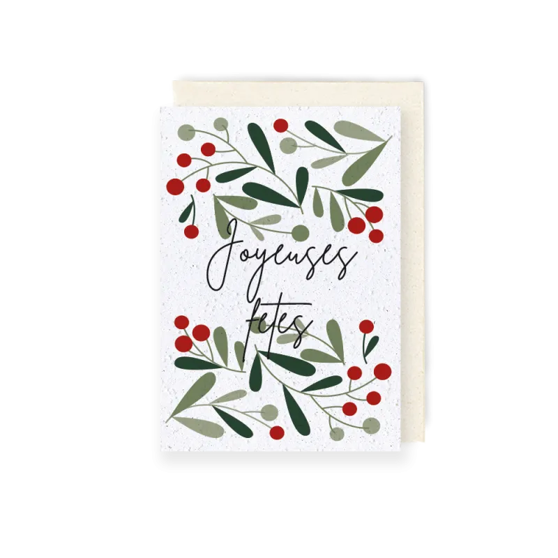 Carte à planter joyeuses fêtes | Papier Fleur cartes ensemencées
