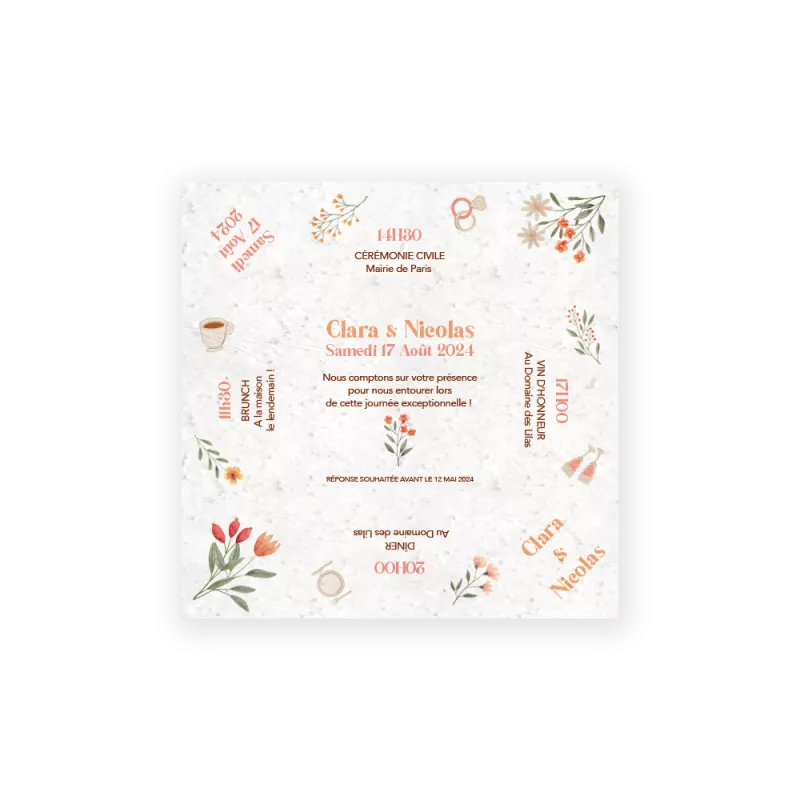 Faire-part à planter « Cocotte printemps » | Papierfleur, le papier qui fleurit