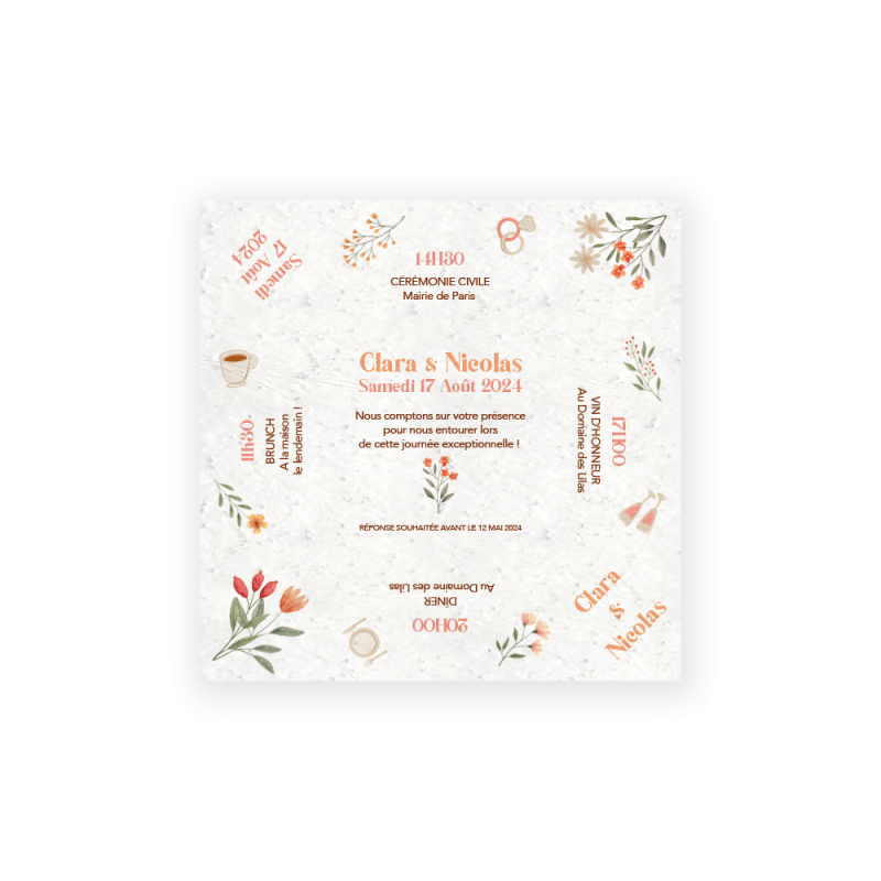 Faire-part "Cocotte" | Papierfleur, le papier qui fleurit
