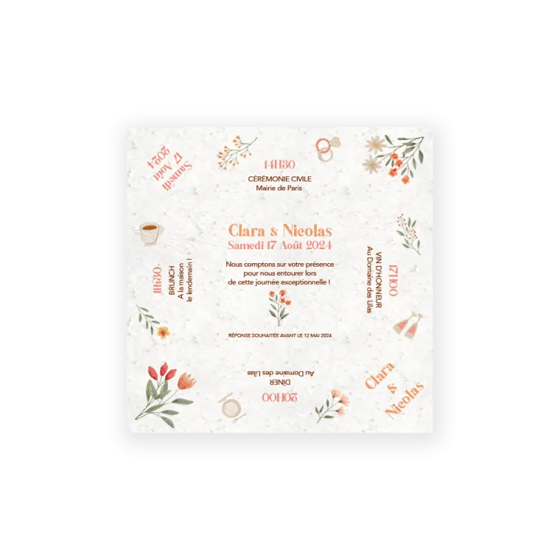 Faire-part "Cocotte" | Papierfleur, le papier qui fleurit