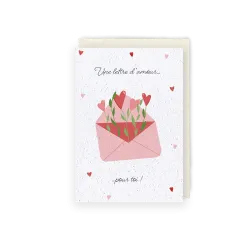 Carte à planter - Lettre d'amour | Papierfleur.fr, le papier qui fleurit