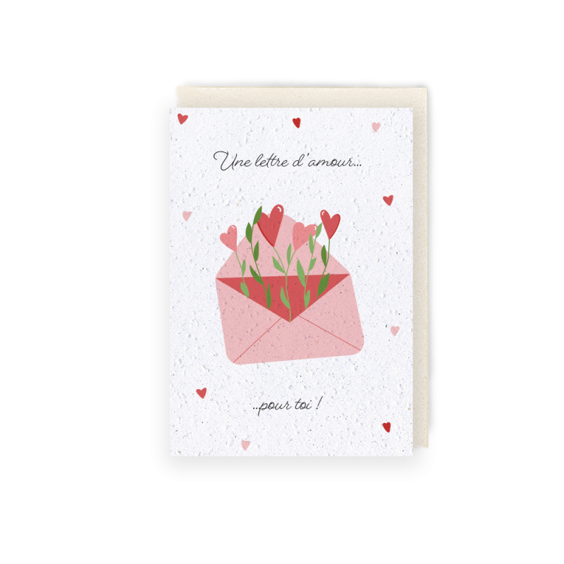 Carte à planter - Lettre d'amour | Papierfleur.fr, le papier qui fleurit