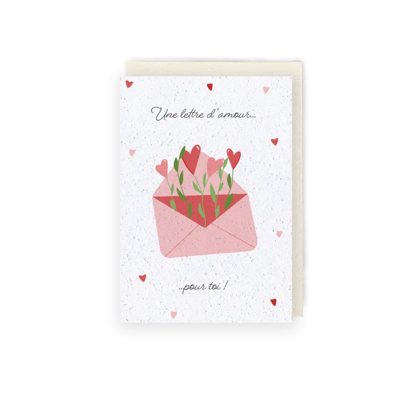 Carte à planter « lettre d'amour »  | Papierfleur.fr, le papier qui fleurit