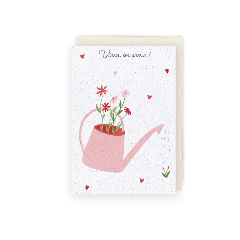 Carte à planter - arrosoir d'amour | Papierfleur.fr, le papier qui fleurit