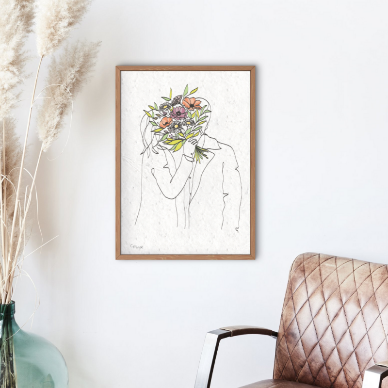 Affiche à planter couple saint-valentin | Papierfleur, le papier qui fleurit