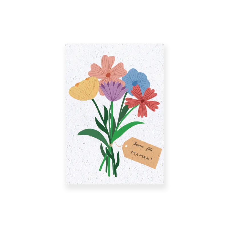 Carte à planter « bonne fête maman »  | Papierfleur.fr, le papier qui fleurit