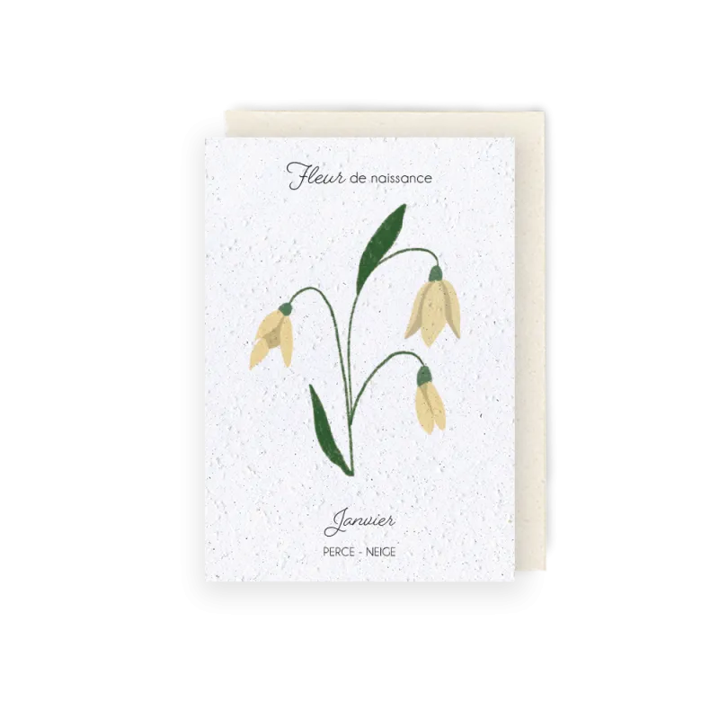Carte à planter - Fleur de Naissance | Mois de Janvier