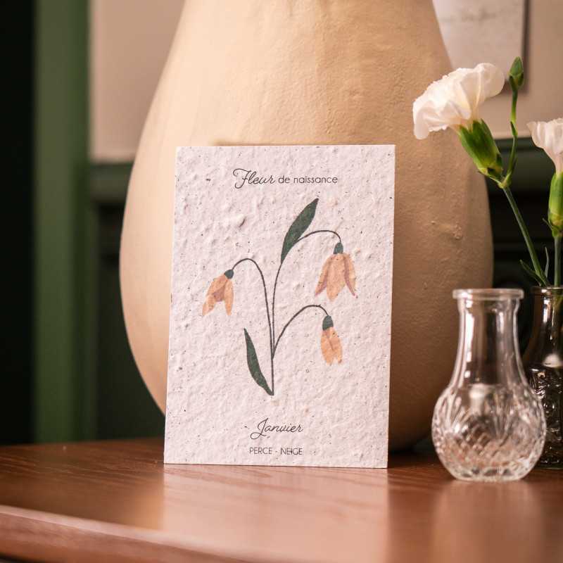 Carte à planter - Fleur de Naissance | Mois de Janvier