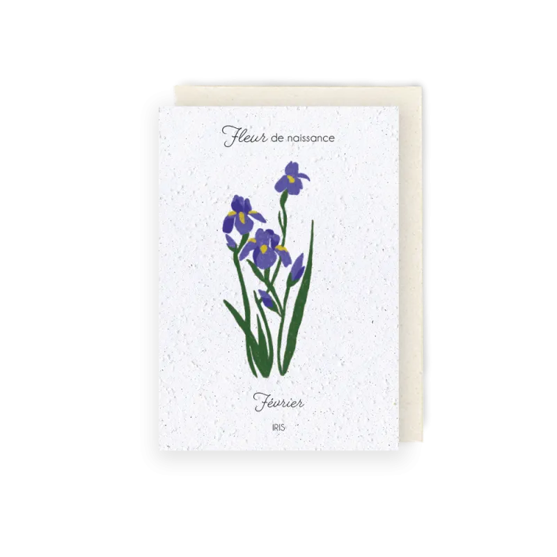 Carte à planter - Fleur de Naissance | Mois de Février