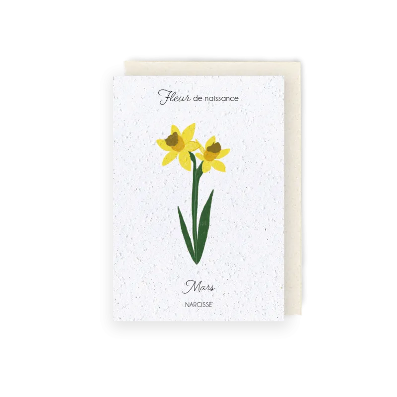 Carte à planter - Fleur de Naissance | Mois de Mars