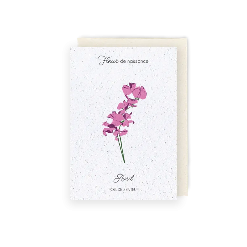Carte à planter - Fleur de Naissance | Mois d'avril