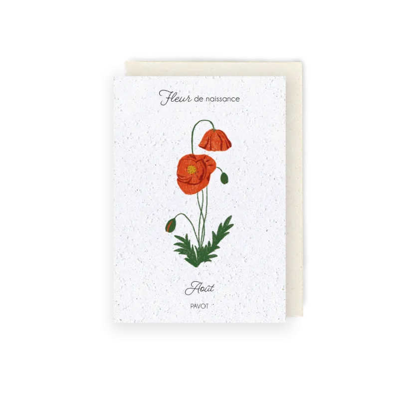 Carte à planter - Fleur de Naissance | Mois d'aout