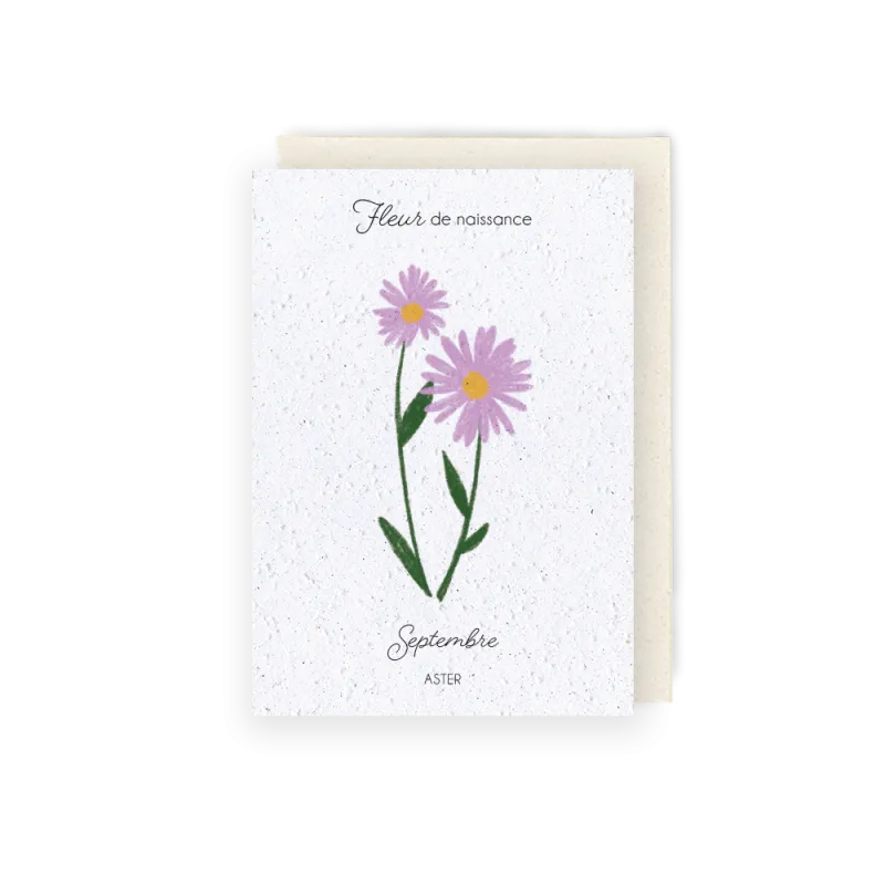 Carte à planter - Fleur de Naissance | Mois de Septembre
