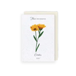 Carte à planter - Fleur de Naissance | Mois d'octobre