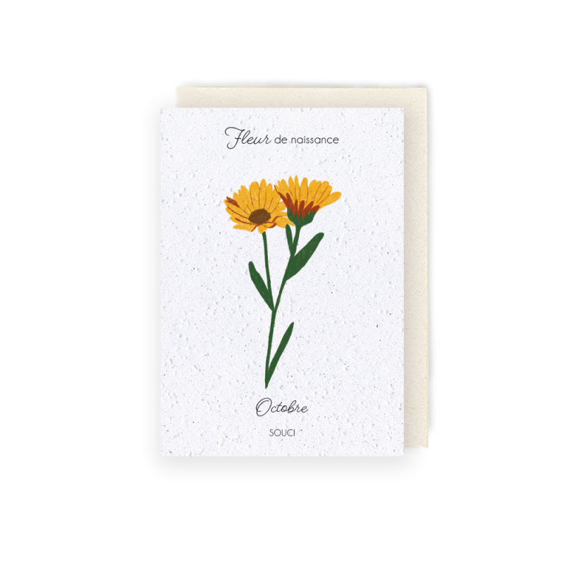 Carte à planter - Fleur de Naissance | Mois d'octobre