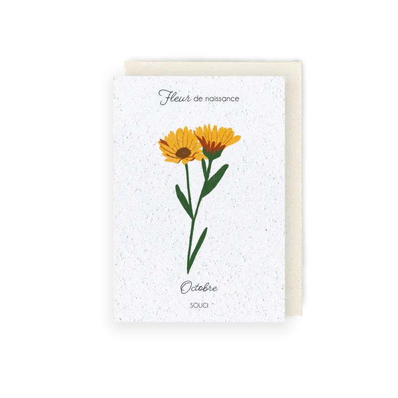 Carte à planter - Fleur de Naissance | Mois d'octobre