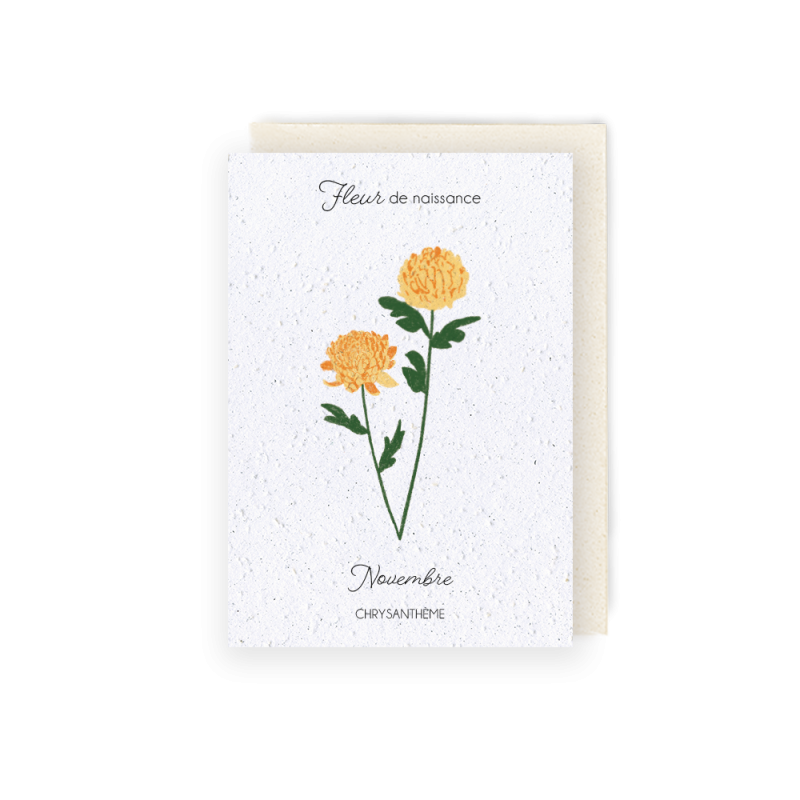 Carte à planter - Fleur de Naissance | Mois de novembre