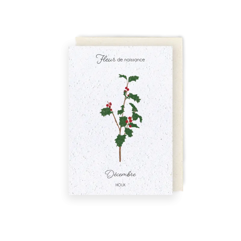 Carte à planter - Fleur de Naissance | Mois de décembre