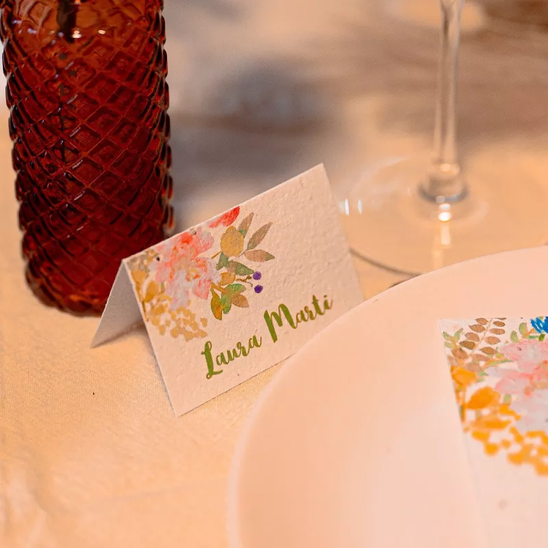 Marque-place "un air printanier" | Papierfleur, le papier qui fleurit