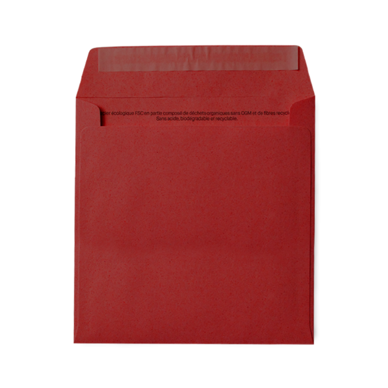 Enveloppe upcyclée vierge cerise | Papierfleur, le papier qui fleurit