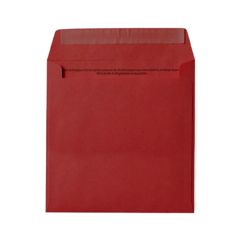 Enveloppe upcyclée vierge cerise | Papierfleur, le papier qui fleurit