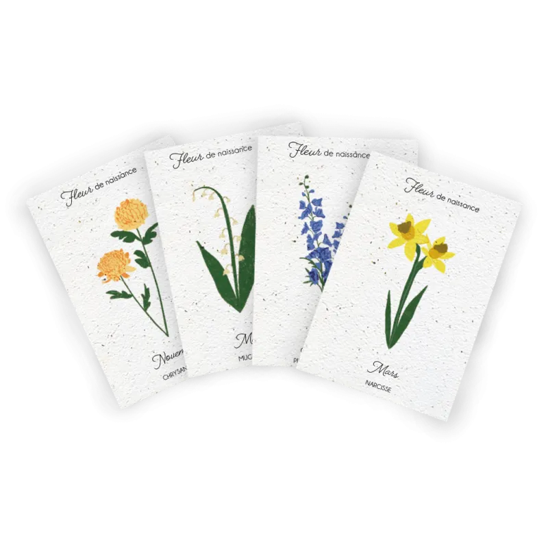 Carte à planter fleur de naissance | Papierfleur