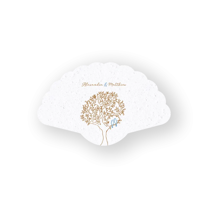 Éventails-programmes de mariage à planter,  100% personnalisable