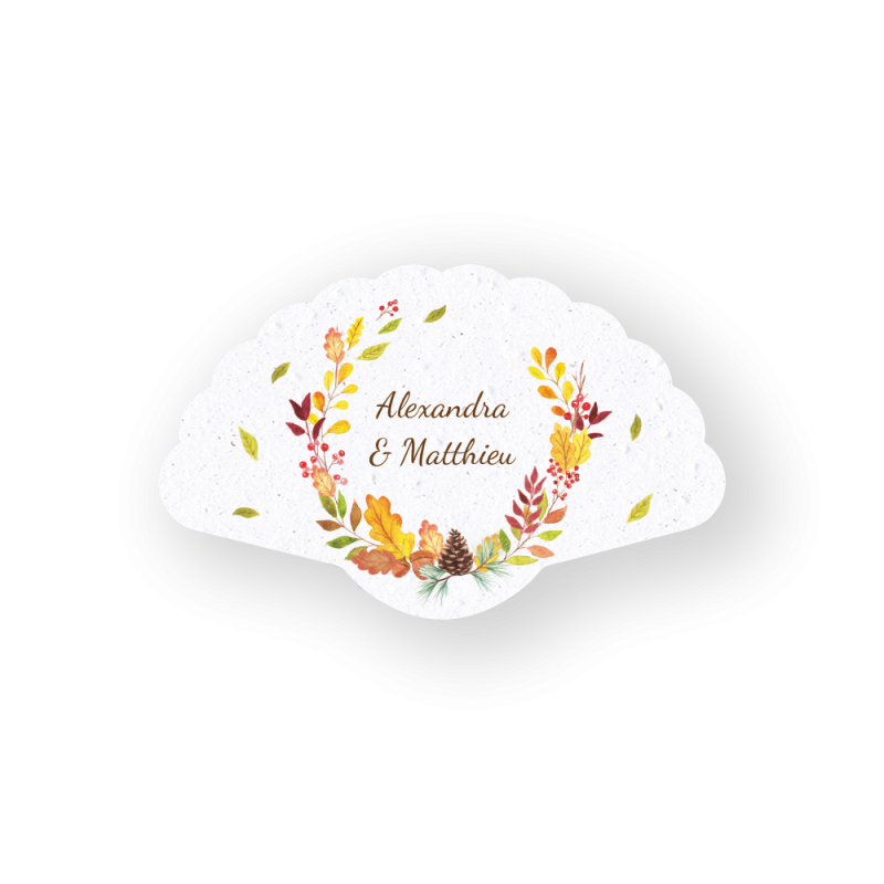 Éventails-programmes de mariage à planter,  100% personnalisable