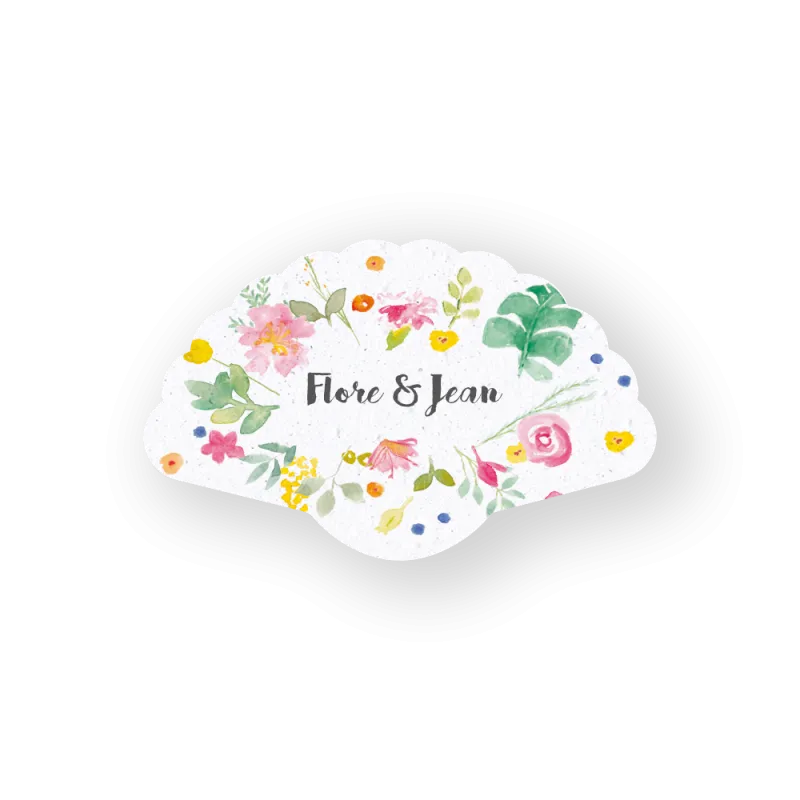 Éventails-programmes de mariage à planter,  100% personnalisable