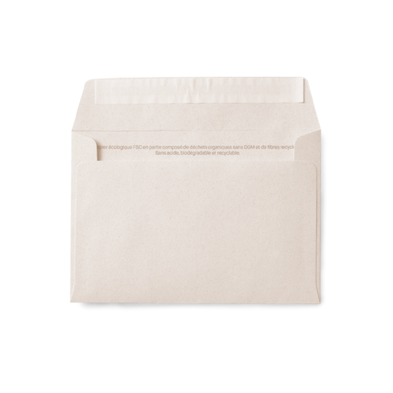 Enveloppe upcyclée vierge raisin | Papierfleur, le papier qui fleurit