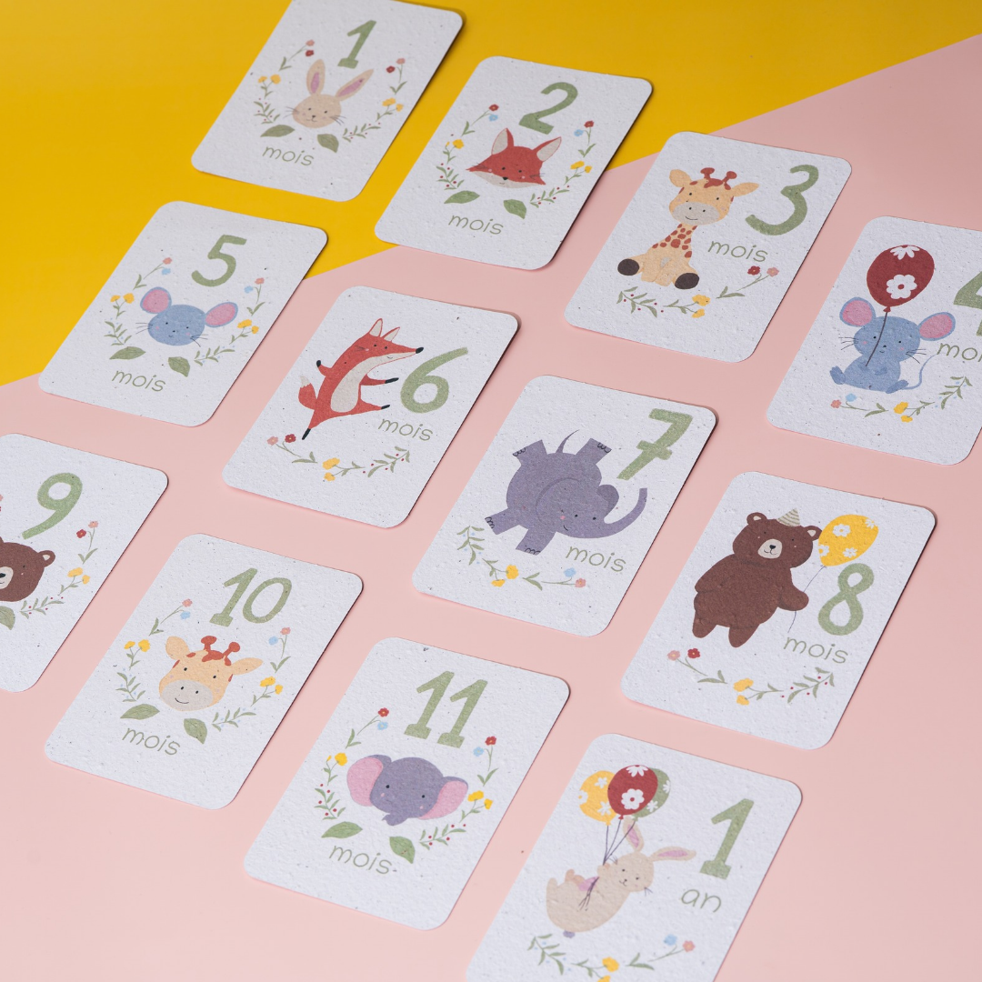 Cartes étapes bébé à planter idées cadeaux