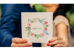 Faire-part de mariage en papier ensemencé