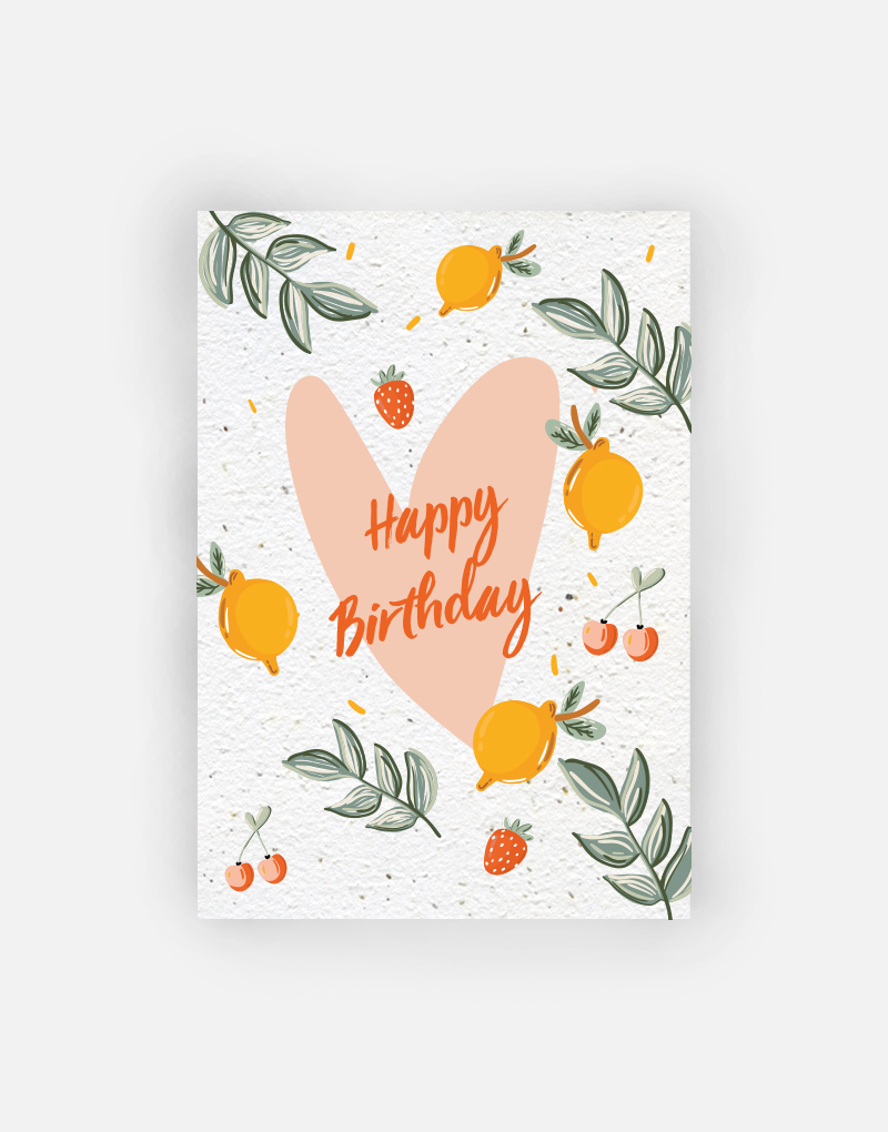 Papier Fleur - Carte anniversaire à planter - Fruity Birthday