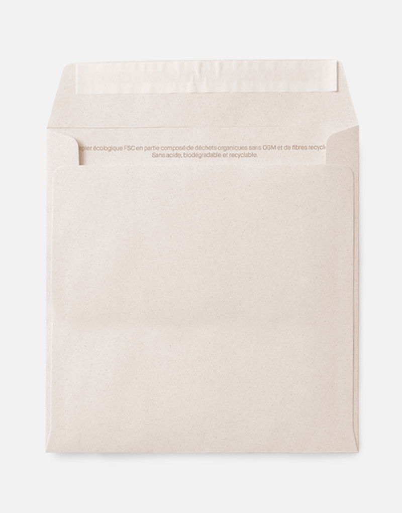 Enveloppes recyclées 15x15 cm, beige, Couleur de Provence, 100g