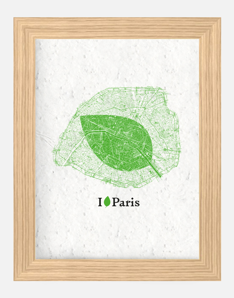 Affiche à planter - I Paris 21 x 29,7 cm (A4) Affiche à planter seule