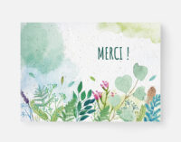carte papier fleuri_merci feuillage - recto