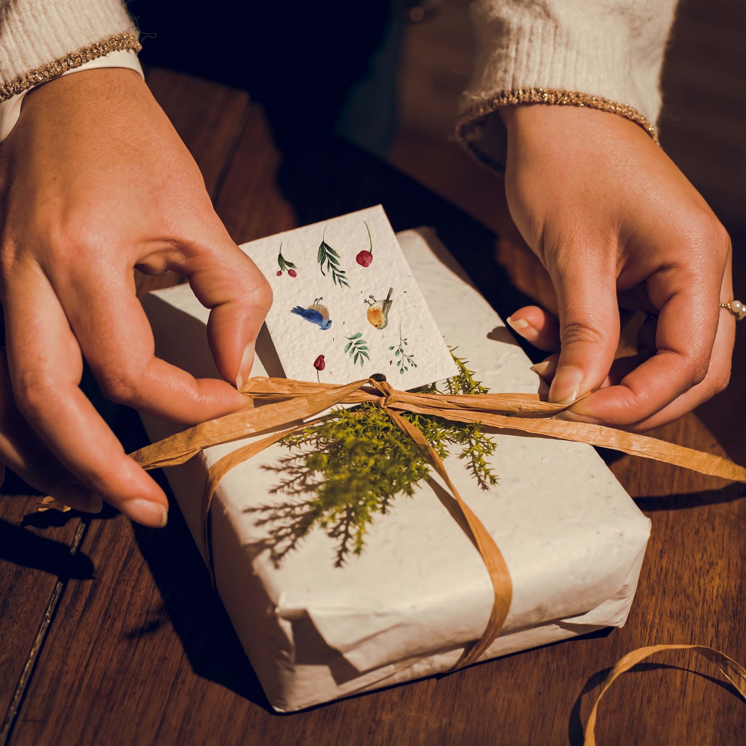 Etiquettes et pochettes cadeaux de Noël à imprimer éco-responsable